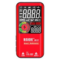 BSIDE S11 지능형 9999 카운트 멀티미터 디지털 LCD 디스플레이 충전식 범용미터 ACDC 전압계 저항계 레드, red
