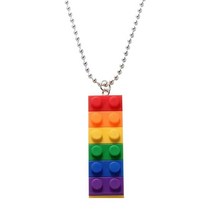 체인블럭 레바블럭 윈치 이동식 체인 차량용 호이스트 여자를위한 아크릴 무지개 빌딩 블록 펜던트 목걸이, 01 1A