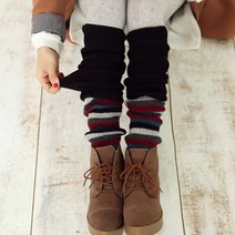 롱 발 토시 컬러 디자인 겨울 방한 니삭스 니트 골지 긴 래그 발레 워머