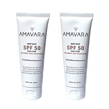 Amavara 틴티드 미네랄 자외선 차단 SPF 50 광범위 스펙트럼 암초 안전 선블록 아연 기반 하와이 승인 민감한 얼굴 바디 방수 선탠 로션 비건 크루얼티프리 46.8g(1.6