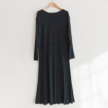 제이에이치 보트넥 니트 플리츠 원피스