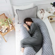 [단잠] U자바디필로우 순면 안고자는 임산부 베개쿠션, 보보-네이비