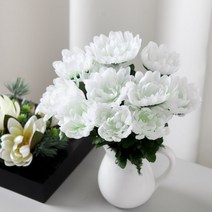 고급 성묘꽃 조화 36종 30~55CM, 국화번들 29cm 화이트