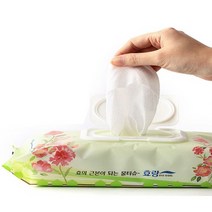 케어메이트 효랑 빅사이즈 캡형 물티슈 60매x10개 도톰한 엠보싱 특대형