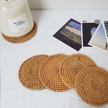 더네이처하우스 등나무 원형 라탄 코스터 10cm 라탄 컵받침