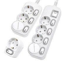 에코파워탭 LED 개별 절전 멀티탭 3구 4.5m + 4구 4.5m + L자 1구 + 안전커버 랜덤발송 세트, 1세트