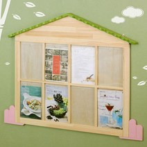 Yotta원목 지붕형 아크릴 8칸 게시판, 01.지붕형_8칸(내추럴), 02.알림판