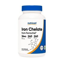 뉴트리코스트 킬레이트 철 As Ferrochel 36mg 240 캡슐, 240 정 (수량 1)