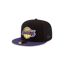 뉴에라 NBA 성인 남성 로스앤젤레스 레이커스 59fifty 팀 컬러 투톤 피티드 캡