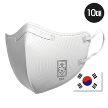 진짜 국가대표가 쓰는 국가대표마스크 KF94 새부리형 화이트/블랙/그레이. 카타르 응원 국가대표축구팀 KFA, 화이트, 10매