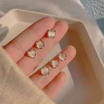 DFMEI 세트 캣츠아이돌 귀걸이 여년조 디자인 빈티지 기하학 세련 미니멀 귀걸이