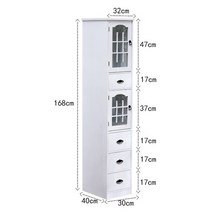 해외 단단한 나무 찬장 25 / 30CM 넓은 슬롯 저장 슬롯 캐비닛 서랍 유형-143960, 19. 흰색 너비 32 높이 168
