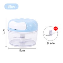 제인이Manual Garlic Press Multi-function Garlic Grinding Chopper Food Vegetables Cutter Meat Grinders K, 파란색 블레이드 2개