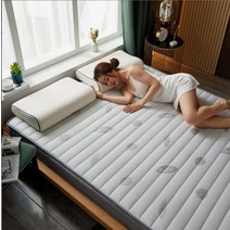 침대 이불 패드 VESCOVO 렌탈 룸 폼 더블 Matras 스티치 라텍스 매트리스 토퍼 맞춤 제작, [02] 89cm thickness, [05] 150x190cm59x75in, [06] as picture