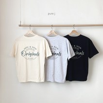 퓨어제이 주니어 오리지널스 반팔 티셔츠 고학년 여름옷 기본 라운드
