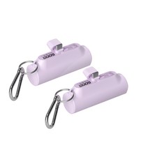 팬톤 미니 거치대 도킹형 보조배터리 5000mAh, Dreamy Purple+Dreamy Purple, PTPB-02(C타입)