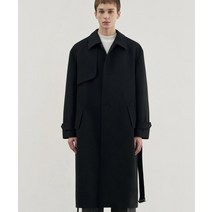 DRAW FIT 울 트렌치 싱글 발마칸 코트 [BLACK] WOOL TRENCH SINGLE BALMACAAN COAT [BLACK]