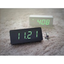 원목 LED 알람 탁상 시계 무음 책상 미니탁상용 독특한 소형 큰, 월넛
