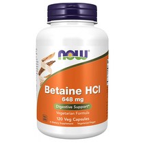 해외 Now Foods Betaine HCl 648mg 베타인 120캡슐, 1개