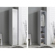 원룸 리모델링 옵션 문있는 슬림한 틈새옷장 수납장, 화이트