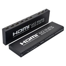 4K HDMI 6x2 매트릭스 스위치 분배기 6 인 2 출력 비디오 컨버터 PIP ARC 3D PS4 Xbox 노트북 PC TV 모니터 듀얼 디스플레이, With EU Plug