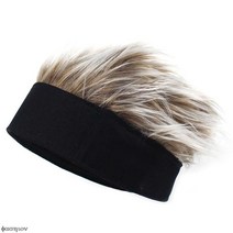 가발모자 가발썬캡 가발선캡 Men Women Sun Visors Caps With Hair Retro Street Style Wig Hat Adjustable, 03 HT4308BK2