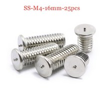 스터드용접기 스테인레스 스틸 용접 스터드 M3 M4 M5 M6 커패시터 방전 너트 스폿 나사 CD 못, 02 SS-M4-16mm-25pcs