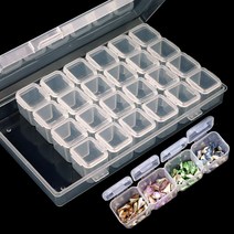 28구 분리형 스톤 파츠 케이스 정리 보관함 비즈함 악세서리함, 28구케이스, 1개