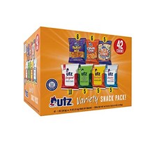 utz 스낵 버라이어티 팩 개별 스낵 감자 칩 치즈 컬 팝콘 파티 믹스 포함 크런치 여행 점심 도시락 자판기 이동 중 즐기기 (42개들이)