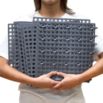 비즈하임 미끄럼방지 욕실매트 10장 흡반형, 그레이