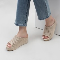 크리스제이 여성용 아쿠아 젤리 통굽 슬리퍼 6cm GU5679
