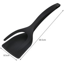 버거프레스 햄버거 패티 누르개 2-in-1 토스트 팬케이크 계란 클램프 그립 오믈렛 주걱 플립 집게 스테이크, 02 Type 1-Black