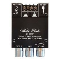 ZK-502MT 블루투스 5.0 서브 우퍼 증폭기 보드 2*50W 2.0 채널 고전력 오디오 스테레오 AUX 저음 AMP