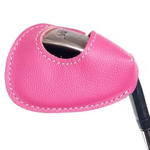 카우스킨 천연 소가죽 아이언커버 세트 이니셜각인 가능, 핑크, 오픈형-이니셜o