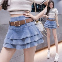 여성 청치마 반바지 데님 스커트 투인원 데일리 치마바지