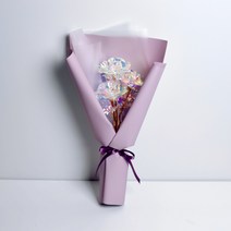 홀로그램 꽃다발 LED 작은꽃다발 시들지않는꽃 임신축하꽃 미니꽃다발 졸업 졸업식 발렌타인데이, 인디퍼플