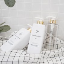 홈스토킹 모던 사각 욕실 디스펜서 샴푸통 800ml, 1개, 화이트 골드 / 바디로션