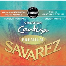 Savarez 기타 용품 줄 스트링 Cordoba Guitars Création Cantiga 프리미엄 미디엄 클래식 세트 (STSAV51-50491) 302657, SavarezNormal Tension