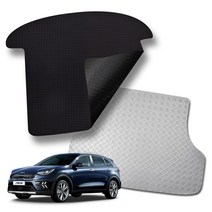 미로카매트 기아자동차 니로 EV 고무 방수 논슬립 트렁크매트 3타입, 스퀘어블랙, 더뉴 니로 EV (2022년), 기아