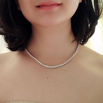 모이사나이트 테니스 목걸이 초커 925순은