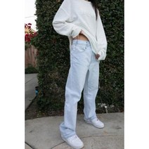 남자 연청바지 데님 팬츠 드류 스마일 캐주얼팬츠 저스틴 비버 Drew 자수 워싱 구제