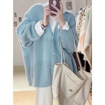 여성용 가디건 루즈핏 스웨터 아카데미 스타일 귀엽고 귀여운 니트웨어 롱 슬리브 상의 가을 다목적 코트