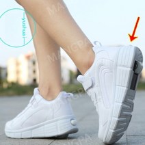 힐리스 신형 바퀴달린 신발 간편한 분리형 롤러슈즈 운동화 더블휠 휠리스, 42(260mm), 958 흰검 더블 휠