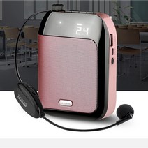 Aporo T9 휴대용 무선 블루투스 음성 증폭기 마이크 2.4G 무선 Specker 스피커 TF/USB 디스크 교육 안내|메가폰|, 1개, 단일, Pink Wired