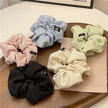 요우니 심플컬러 체크 곱창밴드 5종 세트