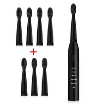 휴비나인 전동칫솔리필 울트라 소닉 전동 칫솔 USB 충전 워셔블 화이트닝 부드러운 헤드 성인용 타이머 JAVEMAY J110, 한개옵션1, black set