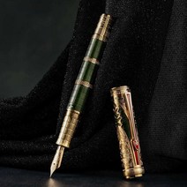 홍디안만년필 D5 고급 비즈니스 선물 다이너스티 한정, 상세 페이지 참고, 그린 F(굵기) 나무상자