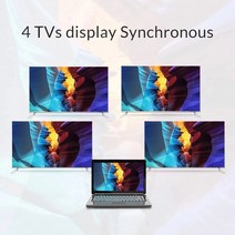 노트북서브모니터 보조모니터 휴대용 1x4 VGA 분배기 1 in 4 out 비디오 200MHz 지원 1920x1440 컴퓨터 노, 03 UK Plug