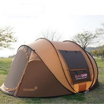 4-5인용 캠핑 텐트 가족여행 idoogen fast camp 원터치 caming tent pop up mega family tent 4-5 명, 갈색