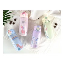 리틀디노 보온병 보냉병 유치원 어린이 유아 물통 텀블러 물병, 디노핑크+스티커+틈새솔
